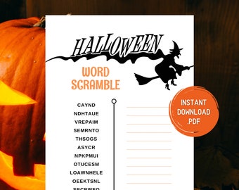 Halloween Games - Halloween Party Games - Halloween Game Printable - Halloween Word Scramble - Fun Halloween Party Game - Instant Download