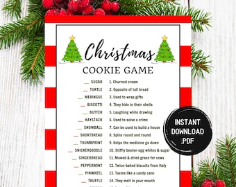 Christmas Cookie Trivia Game, Holiday Party Fun, Christmas Trivia Games, Christmas Party Game, Quiz, Games For Kids Adults Groups Office