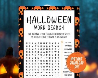 Juegos de Halloween, Sopa de letras de Halloween, Juegos de fiesta de Halloween, Juegos de Halloween imprimibles, Juegos de Halloween para adultos y niños, Actividad