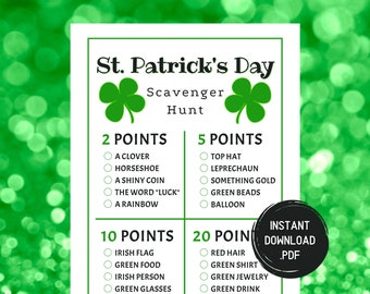 Juego de búsqueda del tesoro del Día de San Patricio para niños (descarga inmediata)