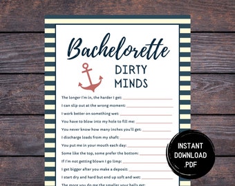 Nautical Bachelorette Dirty Minds Game (Instant Download)