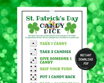St. Patrick's Day Candy Dice Game: Fun Party Game (Printable, Instant Download)