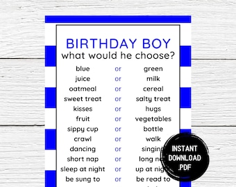 1st Birthday Games, First Birthday Party Games, Who Knows Baby Best, Who Knows The Birthday Boy, 1st Birthday Party Games, Instant Download