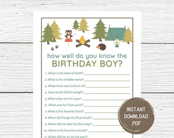 First Birthday Games, 1st Birthday Party Games, Who Knows Baby Best, Who Knows The Birthday Boy, 1st Birthday Games, Instant Download