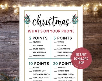 Printable Christmas Game Whats on Your Phone Christmas Party - Etsy UK