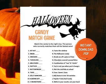 Halloween Games - Halloween Printable Games - Halloween Party Games - Halloween Candy Match Game - Match The Candy Game - Instant Download