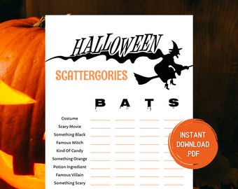 Halloween Games - Halloween Game Printable - Halloween Party Games - Halloween Scattergories - Adult Party Games - Instant Download