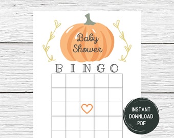 Little Pumpkin Baby Shower Games - Pumpkin Baby Shower Bingo - Fall Baby Shower Printable - Fall Games - Little Pumpkin - Instant Download