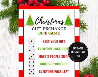 Christmas Gift Exchange Dice Game Etsy