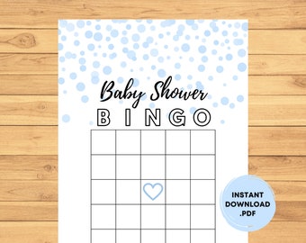 Baby Shower Bingo Game - Baby Boy Bingo Game Printable - Blue Baby Shower Games - Blue Bingo Cards - Blue Bingo Game Card - Blue Baby Game