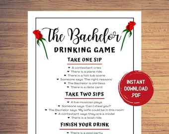 The Bachelor Drinking Game: Girls Night In (Instant Download)