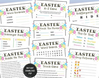 Easter Games, Spring Games, Printable Easter Games, Easter Activities, Fun Easter Games, Printable Easter Family Games, Instant Download