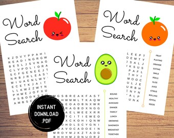 Puzzles de recherche de mots pour enfants : activités amusantes à imprimer (téléchargement numérique)