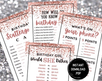 Teen Birthday Party Games: Scattergories, Would She Rather (Digital Download)
