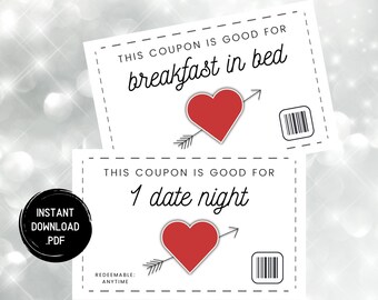 Anniversary Love Coupons: Printable Gift (Instant Download)