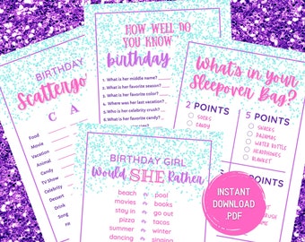Teen Birthday Party Games: Sleepover Edition (Instant Download)