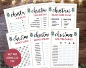Christmas Game Bundle, Holiday Party Games, Christmas Party Games, Printable Christmas Games, Games For Kids Adults Groups Families Office