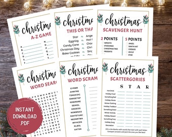 Christmas Games - Christmas Scattergories - Christmas Party Game Printable - Kids Christmas Games - Holiday Party Games - Instant Download