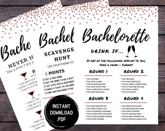 Bachelorette Party Games - Rose Gold Games - Bachelorette Weekend - Drinking Games - Adult Party Games - Hen Party Games - Digital Download