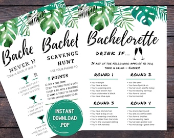 Bachelorette Party Games: Drink If, Scavenger Hunt (Digital Download)