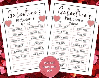 Galentines Day Pictionary Game, Girls Night Party, Galentine Games Night For Adults, Fun Valentines Day Games, Galentines Party, Ladies
