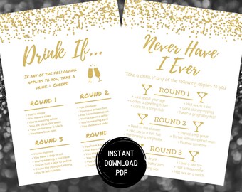 Drink If & Never Have I Ever - Adult Party Games (Printable PDF)