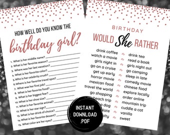 Juegos de cumpleaños: ¿Qué preferiría conocer a la cumpleañera? (Descarga digital)