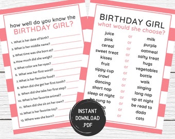 1e verjaardag Spelletjes, feestvarken, wie kent baby het beste, 1e verjaardag Party Games, First Birthday Party Games, 1 jaar oud, Instant Download