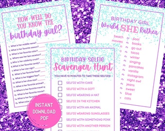 Teen Sleepover Birthday Party Games, Would She Rather, How Well Do You Know The Birthday Girl, Selfie Scavenger Hunt, Instant Download