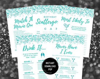 Adult Birthday Party Games: Drink If, Never Have I Ever (Digital Download)