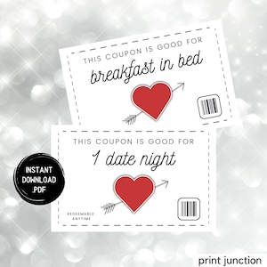 Anniversary Love Coupons - Love Coupon Book - Anniversary Coupons - Anniversary Gift - Printable Coupons - Instant Download - Love Coupons