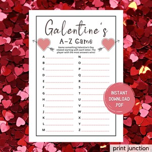 Galentines Day A To Z Game, Galentine&#39;s Printable Games, Galentines Day Activities, Galentines Party Game, Party Games, Instant Download