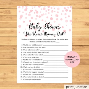 Who Knows Mommy Best - Baby Shower Trivia - Who Knows Mommy Game - How Well Do You Know Mommy - Who Knows Mom Best - Digital Download