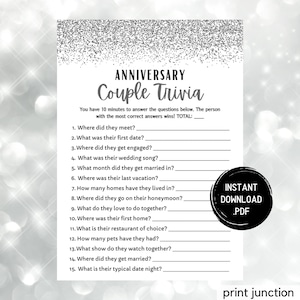 Anniversary Games, Anniversary Party, How Well Do You Know The Couple, Wedding Anniversary, Who Knows The Couple Best Game, Instant Download