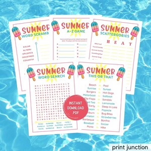 Summer Party Games, Summer Games, Summer Fun Games, Pool Party Games, Summer Activities, Fun Summer Games, Summertime, Instant Download