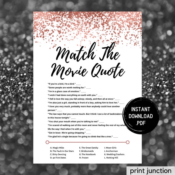 Movie Quote Game Etsy