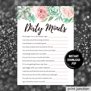 Dirty Minds, Printable Birthday Games, Birthday Game, 30th Birthday Games, Fun Birthday Games, Virtual Birthday Games, Instant Download