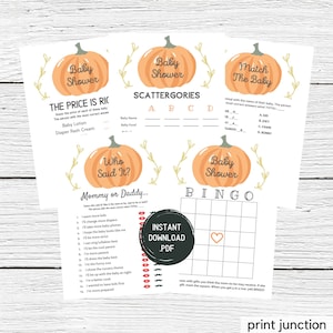 Little Pumpkin Baby Shower Spiele Bundle - Kürbis Baby Shower Game Pack - Herbst Baby Shower Little Pumpkin Druckbare Spiele - Digitaler Download