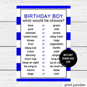 1st Birthday Games, First Birthday Party Games, Who Knows Baby Best, Who Knows The Birthday Boy, 1st Birthday Party Games, Instant Download