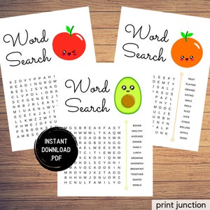 Kids Worksheets, Word Puzzles, Word Searches, Fun Kids Activities, Printable Activities For Kids, Kids Activity Pages, Instant Download