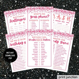 Teen Birthday Party Games, Teen Birthday Games, Girls Birthday, PreTeen Birthday Party Games, Tween Birthday Party Games, Instant Download