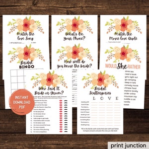 Virtual Bridal Shower Games, Zoom Bridal Shower, Spring Bridal Shower, Online Bridal Shower Games, Instant Download, Zoom Games