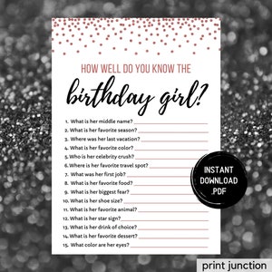 Who Knows The Birthday Girl Best How Well Do You Know The Etsy Who Knows The Birthday Girl Best How Well Do You Know The Etsy