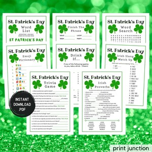 St Patricks Party Games FOR ADULTS, St Patrick&#39;s Day Games, Printable Games, Fun St Pattys Day Games, Adult Party Games, Instant Download