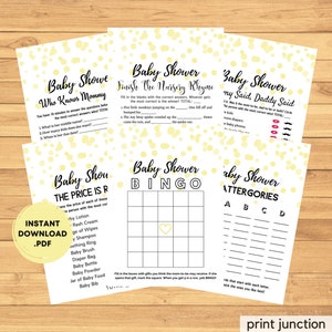 Virtual Baby Shower, Baby Shower Bingo, Gender Neutral Baby Shower, Baby Sprinkle, Zoom Baby Shower, Guess Who Game, Instant Download