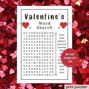 Valentines Day Games, Word Search, Valentines Printable Games, Valentine&#39;s Party Games, Fun Party Games, Games For Kids, Classroom Games