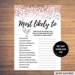Girls Night Games, Most Likely To Game, Ladies Night Party Games, Fun Girls Night Out, Girls Night In, Adult Party Games, Instant Download