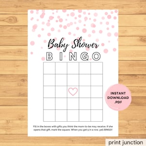 Baby Shower Bingo Game - Baby Girl Bingo Game Printable - Pink Baby Shower Games - Pink Bingo Cards - Baby Bingo Game Card - Pink Baby Game