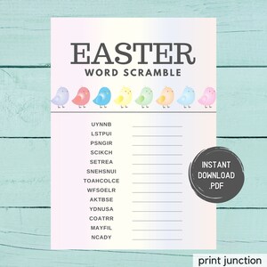 Easter Games - Easter Printable Game - Easter Word Scramble - Easter Family Dinner Games - Fun Easter Printable Games - Instant Download