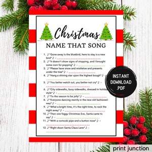 Christmas Music Trivia Game - Christmas Song Trivia - Christmas Name That Song - Printable Games - Christmas Party Games - Instant Download